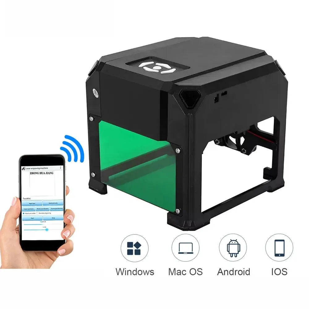CNC K4 Mini Laser Engraver – 3000mW Bluetooth Engraving Machine for Wood, Leather, MDF & Paper