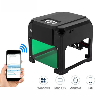 CNC K4 Mini Laser Engraver – 3000mW Bluetooth Engraving Machine for Wood, Leather, MDF & Paper