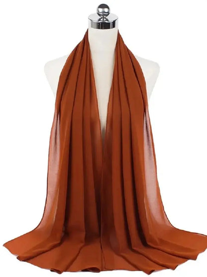 Women’s Solid Chiffon Instant Hijab – Ready-to-Wear Islamic Scarf, Muslim Shawl & Arab Head Wrap