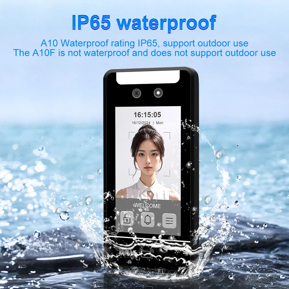 5-Inch Face Recognition Access Control System – Waterproof RFID & Password Attendance Reader for Door Entry