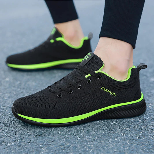 MAEDEF Athletic Shoes for Men – Black Knit Sneakers, Breathable Casual Running, Walking & Gym Shoes for Men & Women