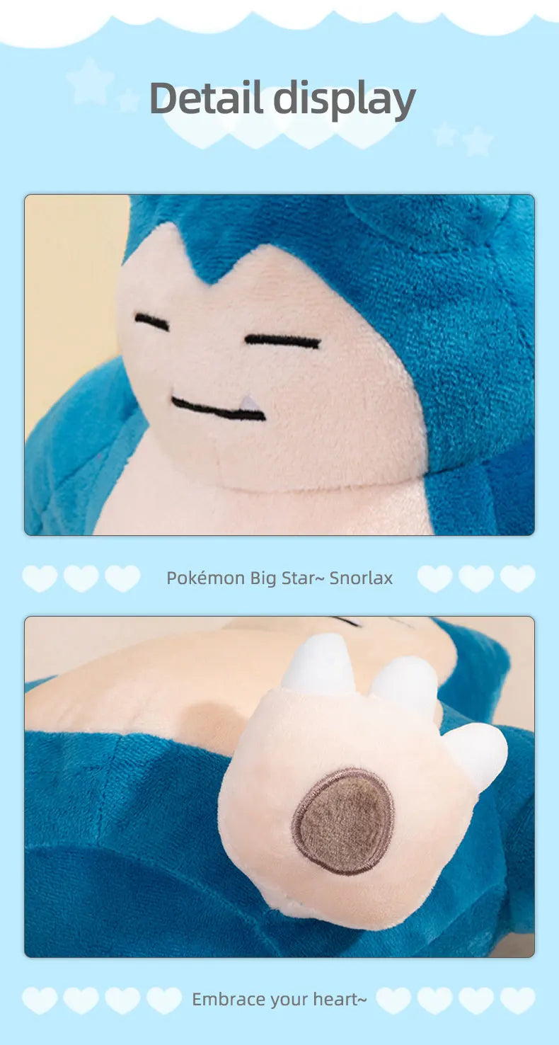 Pokémon Kawaii Snorlax Plush Toy – Cute Cartoon Stuffed Doll, Pendant & Throw Pillow, Birthday & Christmas Gift for Kids and Friends