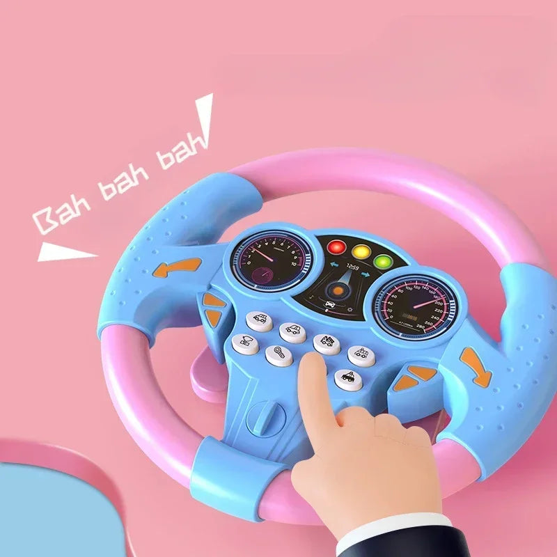 Infant Simulation Steering Wheel Toy – Early Education Copilot Vocal Toy for Kids & Strollers