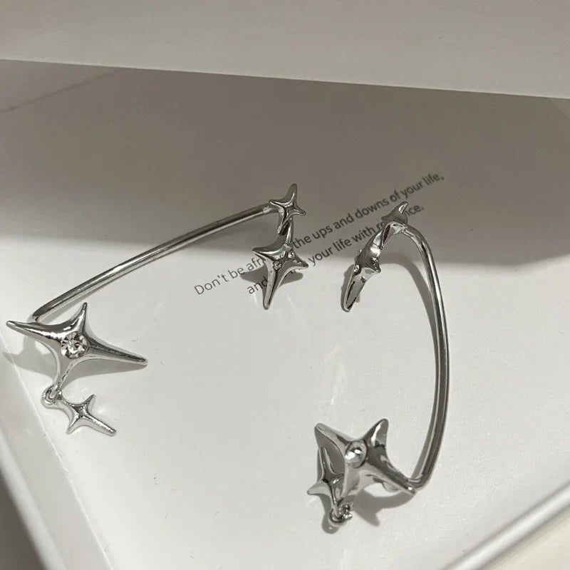 Sparkling Fashion Star Clip Earrings - Simple Ear Cuff & Climber Jewelry Gift