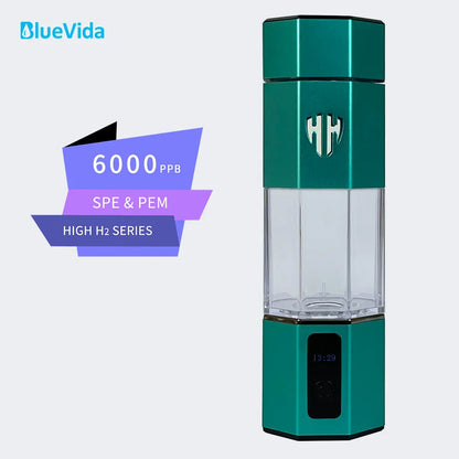 Bluevida 7th Gen Hydrogen Water Bottle – 6000 PPB SPE&PEM Generator with Inhalation Kit & Adapter