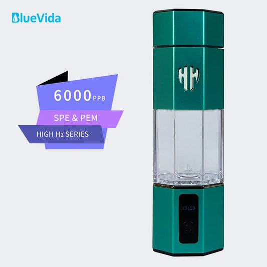 Bluevida 7th Gen Hydrogen Water Bottle – 6000 PPB SPE&PEM Generator with Inhalation Kit & Adapter