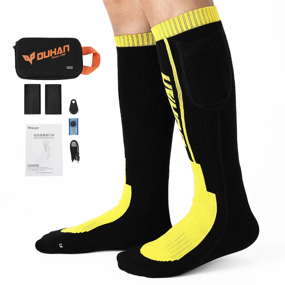 Electric Heated Socks with Remote – Rechargeable Thermal Warmers for Skiing, Snowboarding & Hiking