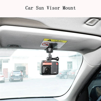 Car Camera Mount Sun Visor Clip – Holder for GoPro Hero 9-13, DJI Osmo Action 3-5 & Insta360 X3/X4 Accessories