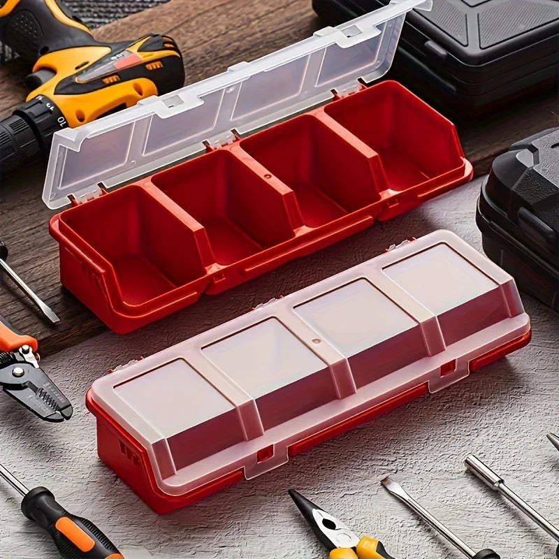 1/2-Piece Multi-Compartment Organizer Box – Durable Plastic Storage Case for Screws, Small Parts, and Jewelry