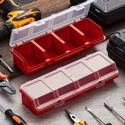 1/2-Piece Multi-Compartment Organizer Box – Durable Plastic Storage Case for Screws, Small Parts, and Jewelry