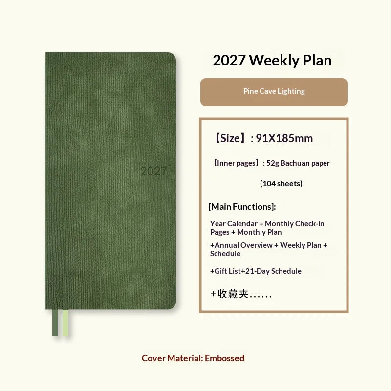 2027 Pocket Weekly Planner Notebook - Compact Schedule Organizer for Daily Planning & Productivity
