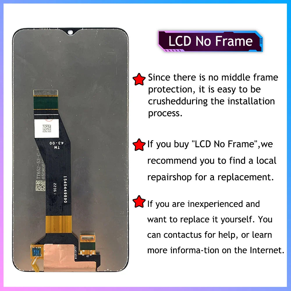 6.5" Original LCD Display Touch Screen Digitizer Assembly for Motorola Moto E13 – Repair Parts