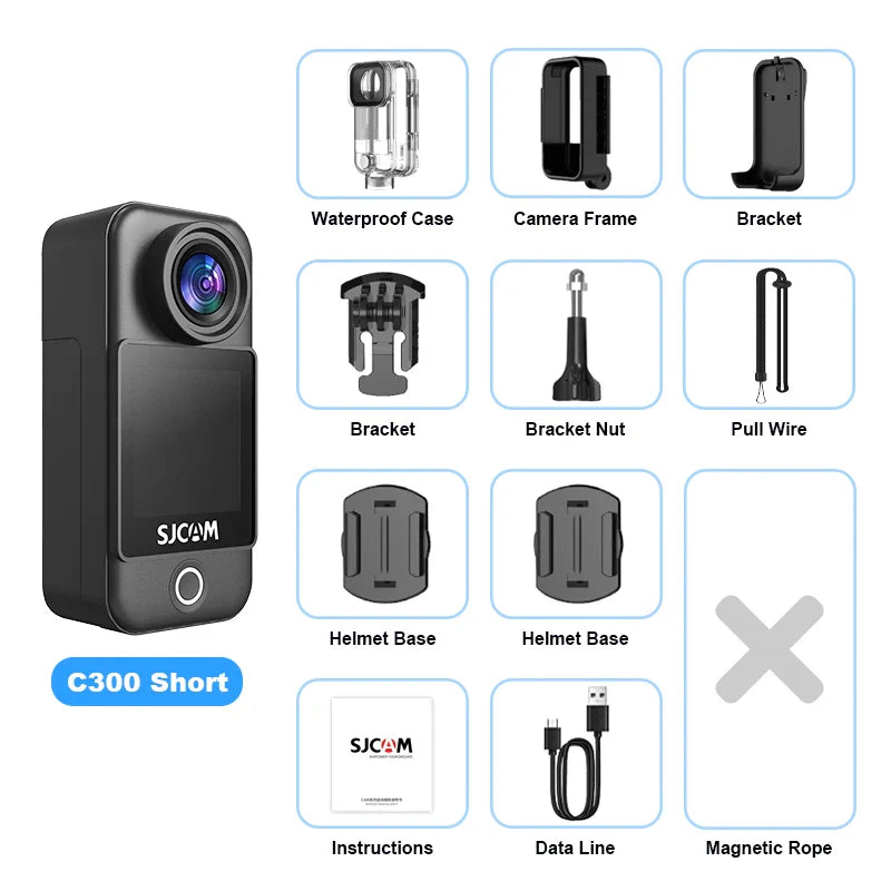 SJCAM C300 Pocket Action Camera 4K FHD – 30M Waterproof Sport Cam with 5G WiFi & Long Battery Life