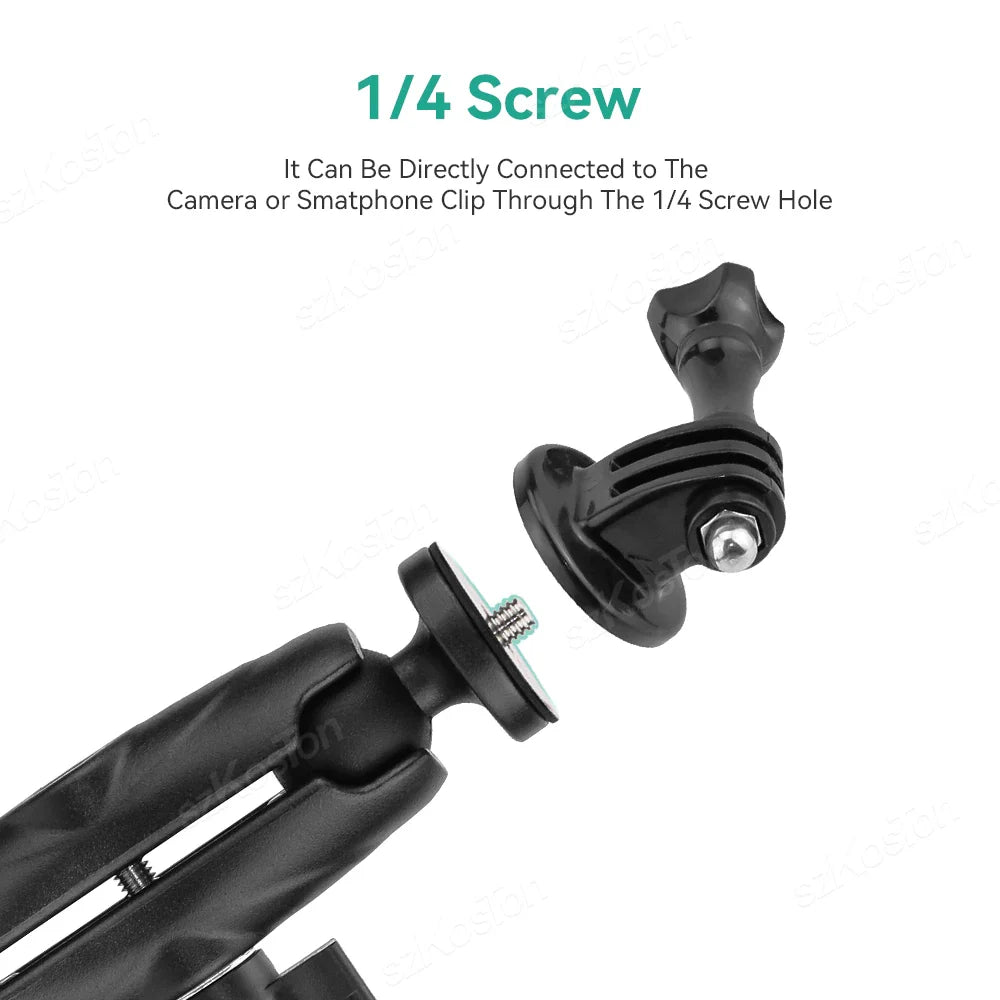 Selfie Stick Monopod Handlebar Mount – Compatible with Insta360 X4/X3/X2, GoPro 8-13 & DJI for Bicycle & Motorcycle