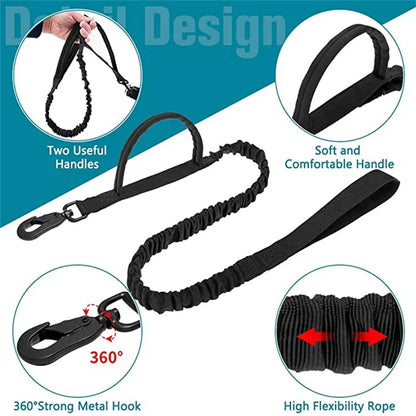 AirTag Tactical Dog Collar with Holder & Handle – Adjustable Military GPS Collar for Medium & Large Dogs