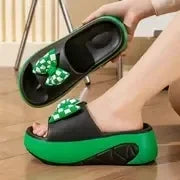 Women’s Bow Slippers – EVA Soft Sole Platform Sandals, Summer Casual Non-Slip Beach Footwear