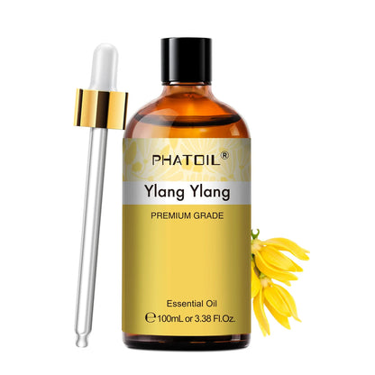 PHATOIL 100ml Aromatherapy Essential Oil Set – Lavender, Rose, Vanilla, Eucalyptus, Sandalwood & Pine Needles for Diffusers & Candle Making