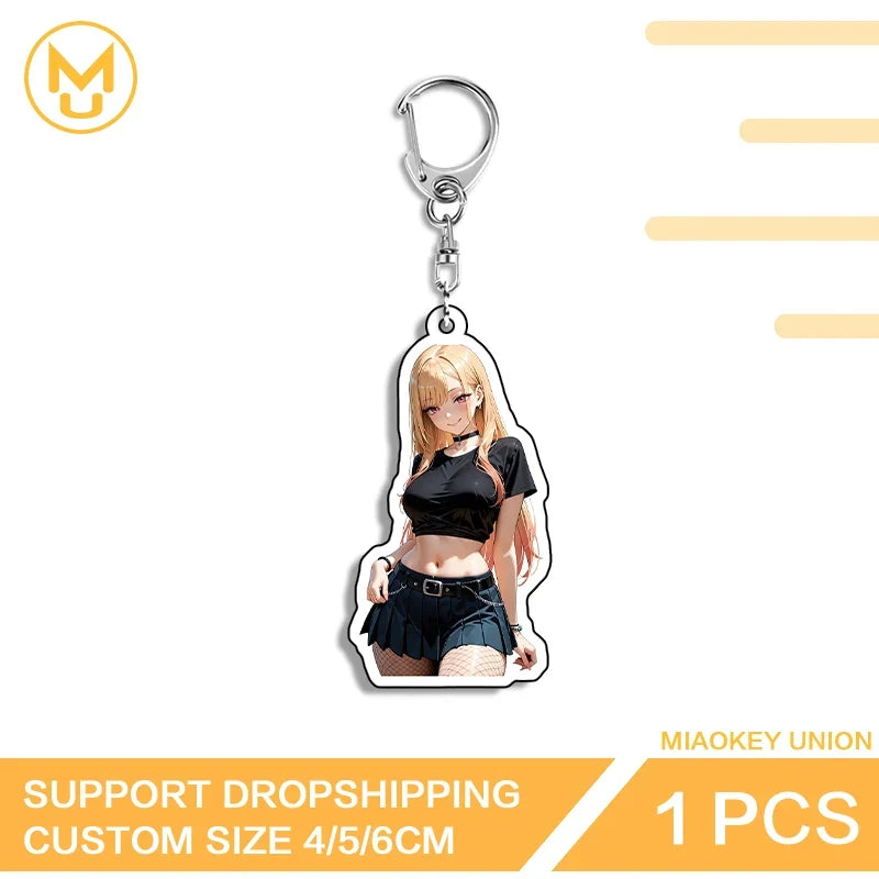 Kitagawa Marin Acrylic Keychain - Double-Sided Transparent Anime Character Jewelry