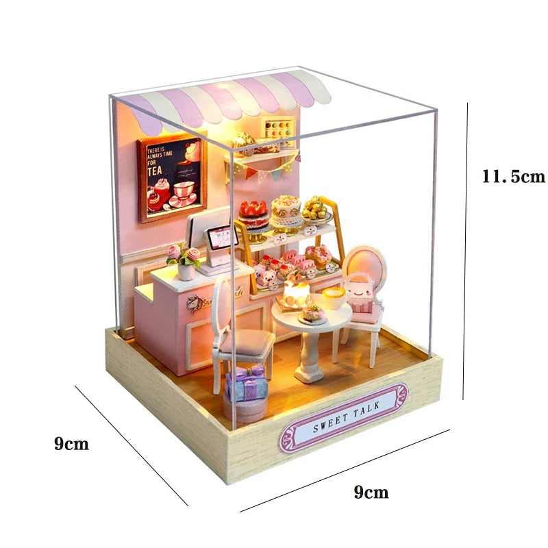 DIY Mini Dollhouse Kit - Handmade 3D Flower House Puzzle Model with Furniture Home Decor Gift