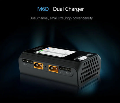 ToolkitRC M6D 500W 15A Dual Channel MINI Smart Charger Discharger for 1-6S LiPo Batteries with SC100 XT60 & Charging Board