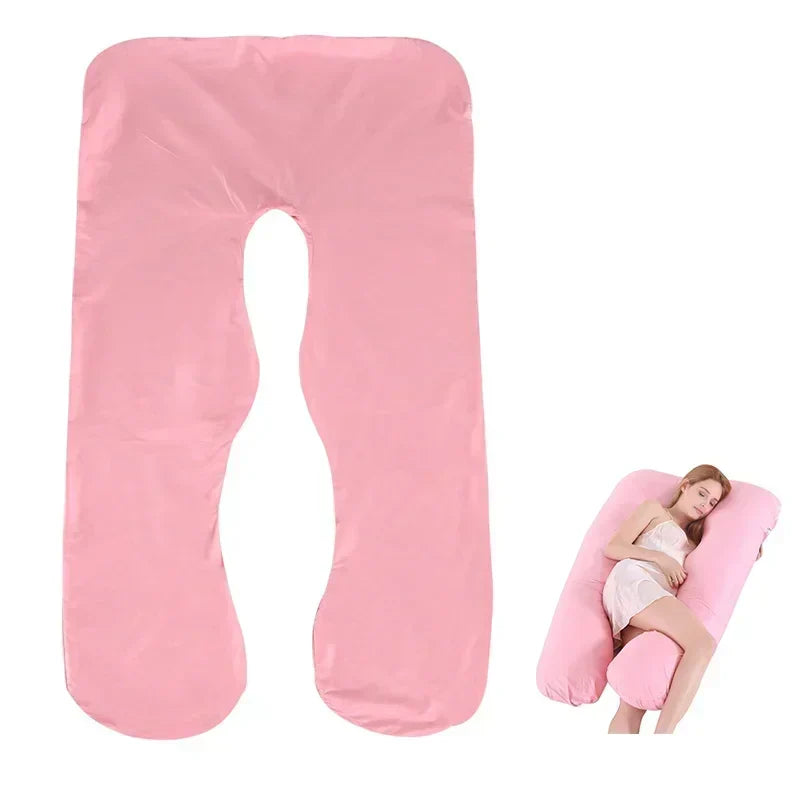 Cotton Maternity U-Shaped Body Pillow Case – 140/150cm Removable & Washable Cover for Pregnancy Support