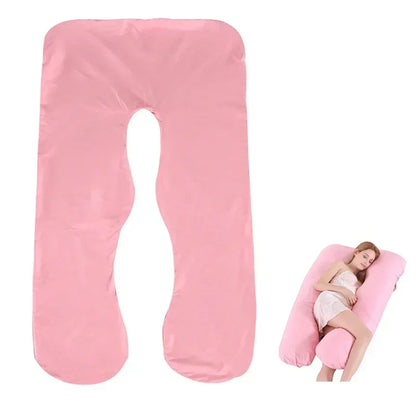 Cotton Maternity U-Shaped Body Pillow Case – 140/150cm Removable & Washable Cover for Pregnancy Support