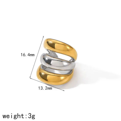 18K Gold Stainless Steel Multilayer Ear Clip – Waterproof Fashionable Women’s Jewelry Gift