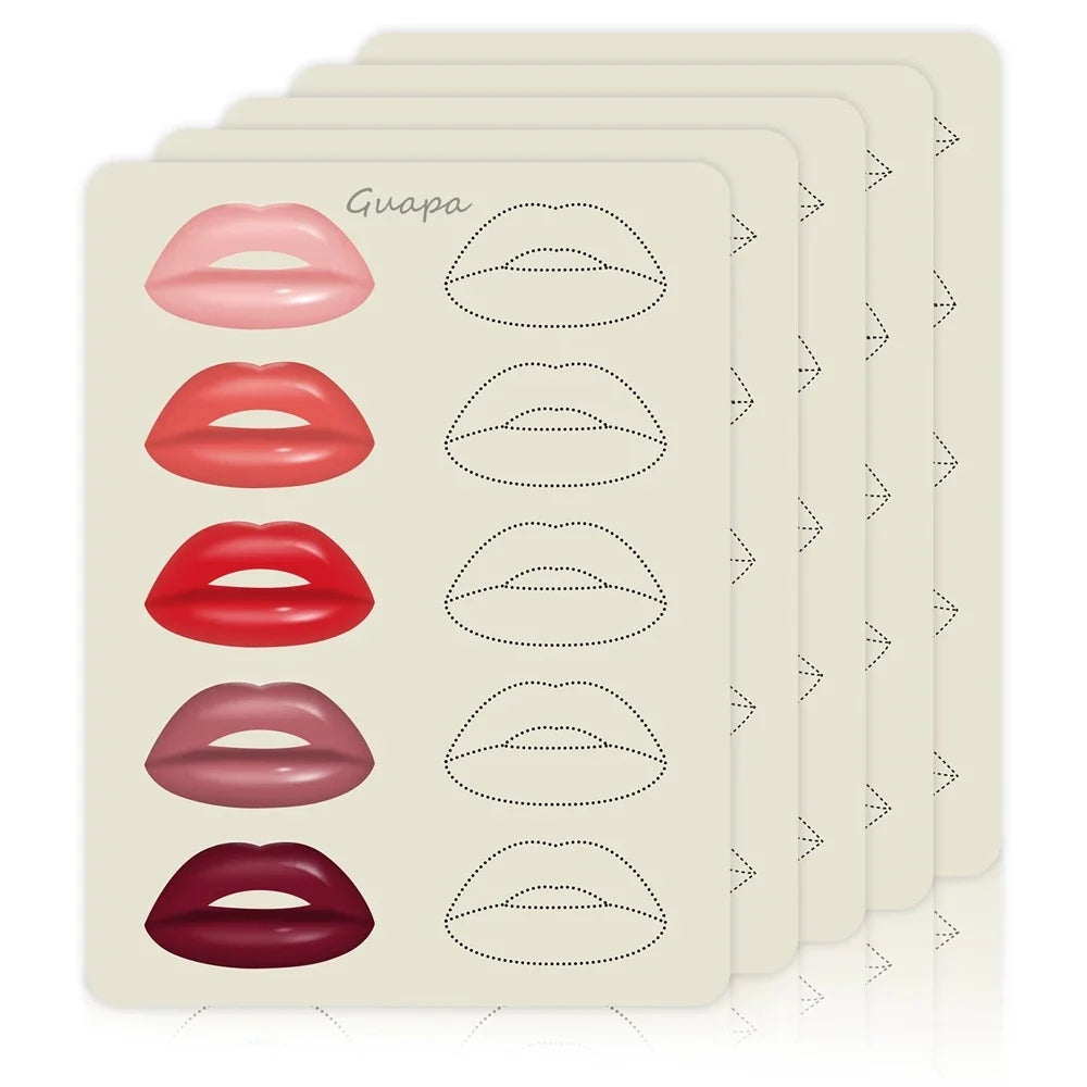 1mm Thick Double-Sided Lip Practice Skin — Microblading & PMU Stencil for Permanent Makeup Tattoo Artists
