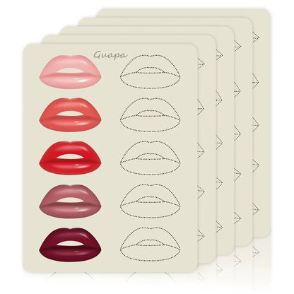 1mm Thick Double-Sided Lip Practice Skin — Microblading & PMU Stencil for Permanent Makeup Tattoo Artists