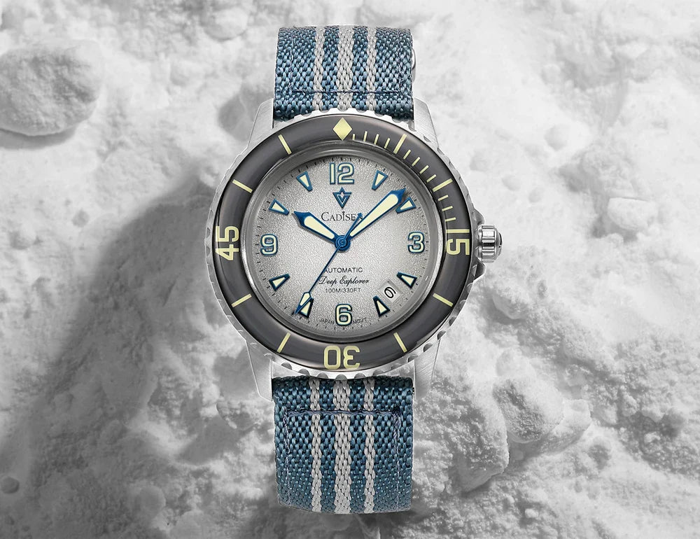 CADISEN Deep Explorer 2025 Automatic Mechanical Men’s Watch – Canvas Strap, NH35 Movement, Luminous & Waterproof Luxury Wristwatch