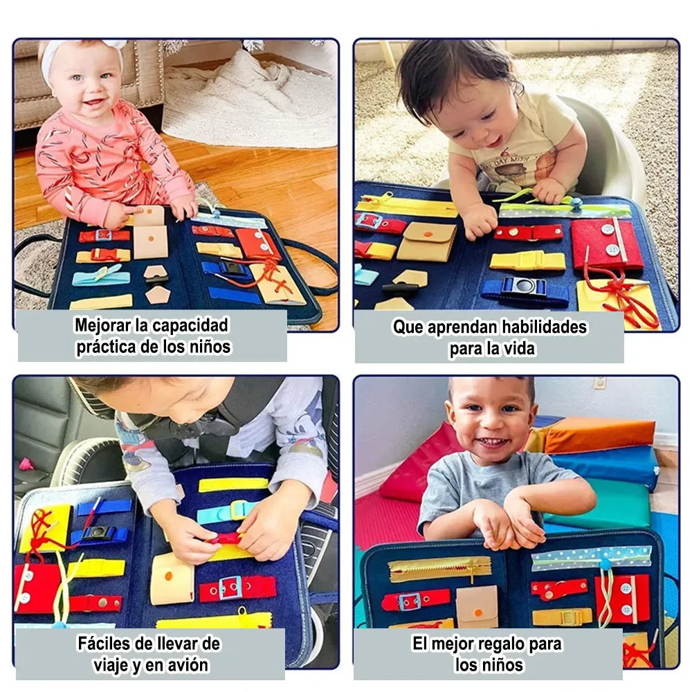 Montessori Busy Board for Toddlers – Sensory Toy for Preschool Learning & Fine Motor Skills, Travel Activities for Boys