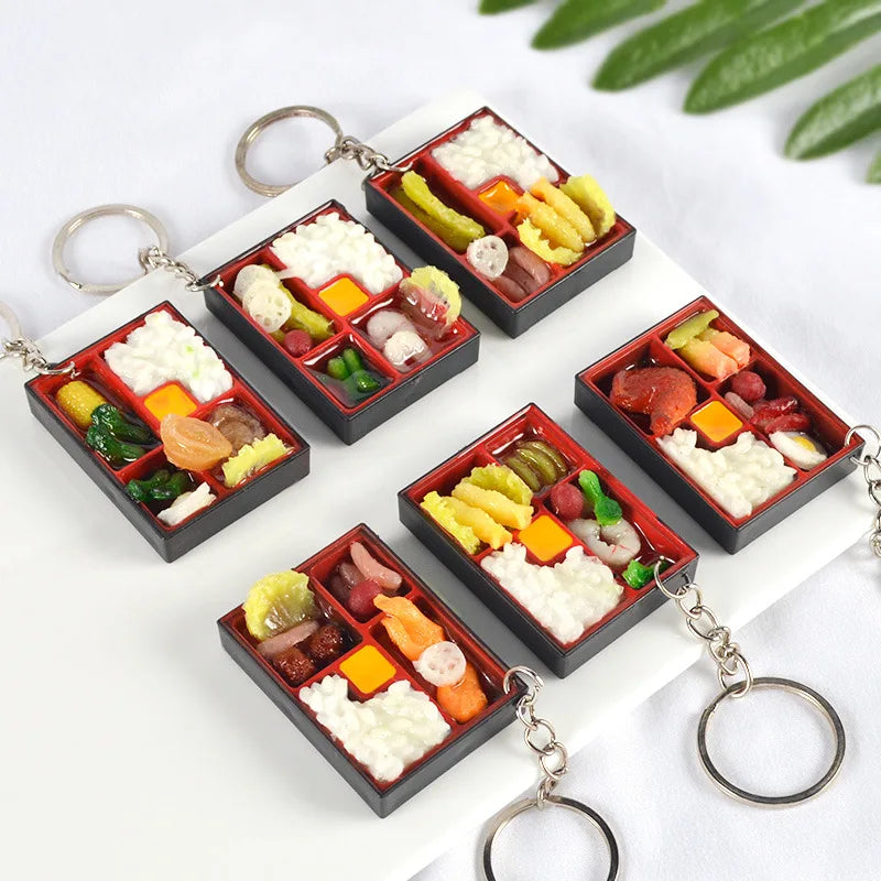 PVC Sushi Food Box Keychain – Mini Lunch Dollhouse Toy Keyring, Wholesale