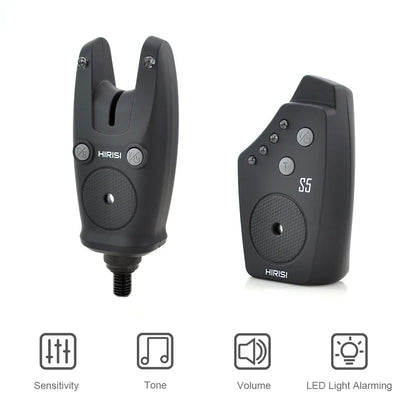 Hirisi Waterproof Wireless Carp Fishing Alarm Set - Fishing Bite Alarms with Bite Indicator, Fishing Accessories S5