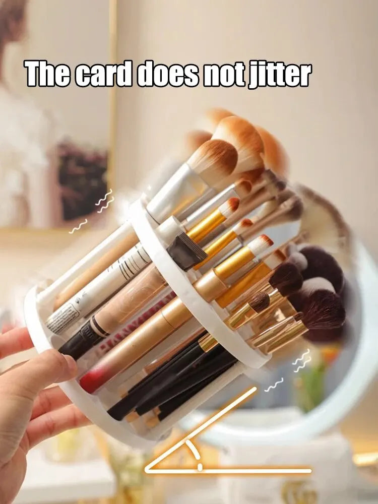 Makeup Brush Storage Rack - Desktop Cosmetics Organizer for Lipstick, Brushes, and Dressing Table