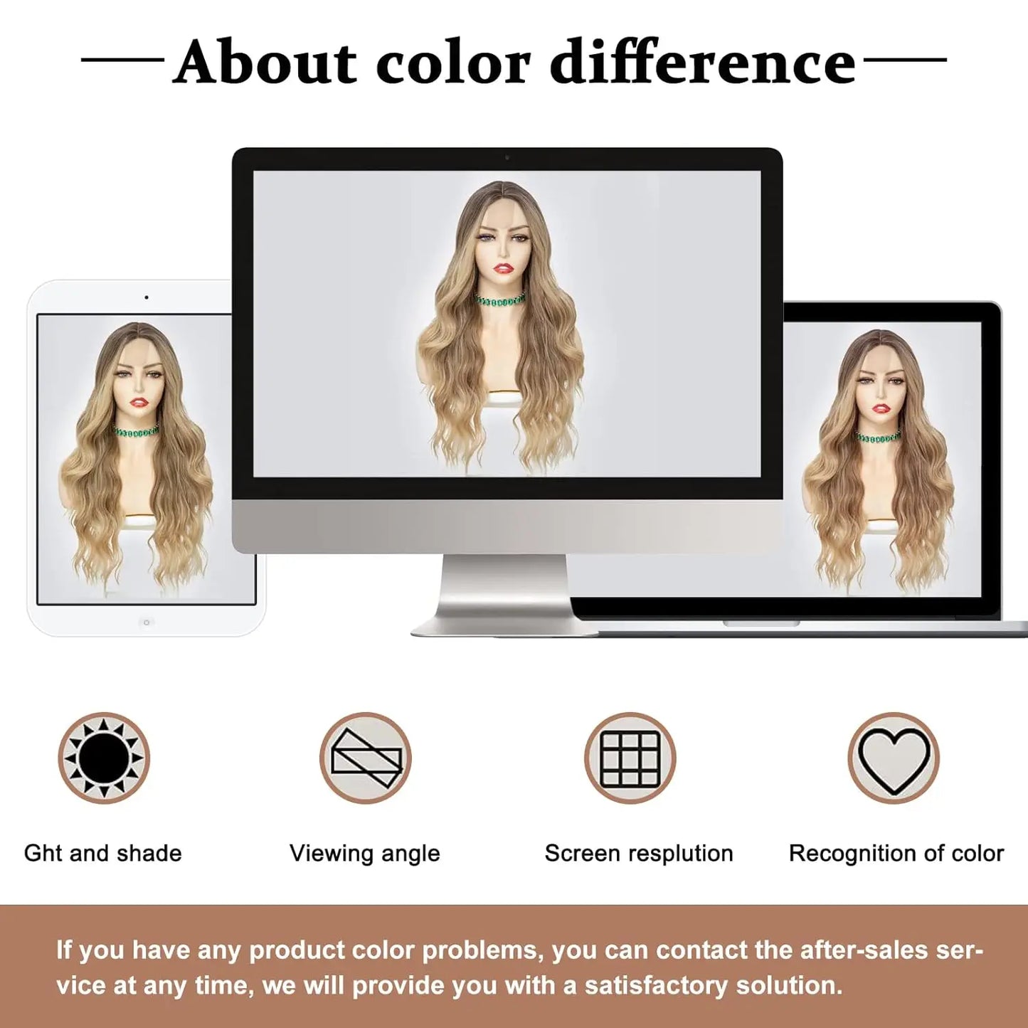 26-Inch Synthetic Ombre Blonde Wavy Wig for Women — Long Middle Part Curly, Heat-Resistant Natural-Look Hair