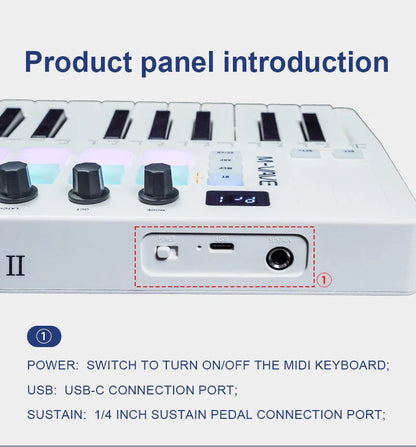 M-VAVE SMK-25 II MIDI Controller Keyboard – 25-Key USB Mini, 16 RGB Drum Pads, 8 Knobs, Music Production Software Included