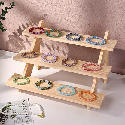 Wooden Display Rack – Ear Stud, Earrings, Perfume & Jewelry Organizer for Desktop