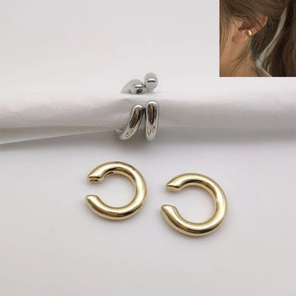 Unique Asymmetrical Round Cartilage Ear Clip: Metal Fake Piercing for Women & Girls - Fashion Ear Cuff Jewelry Christmas Gift
