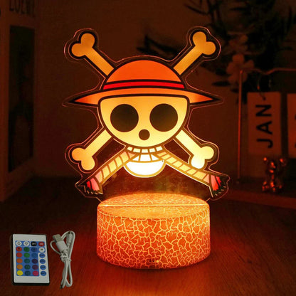 One Piece Luffy Zoro Action Figures 3D LED Lamp – Anime PVC Model Toy Night Light for Kids & Christmas Gift