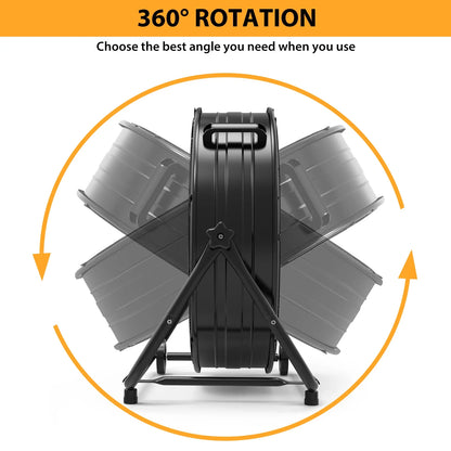 24-Inch Industrial Drum Fan High Velocity Floor Fan – 3 Speed Heavy Duty Metal Air Circulator with 360° Adjustable Tilt for Warehouse & Commercial Use