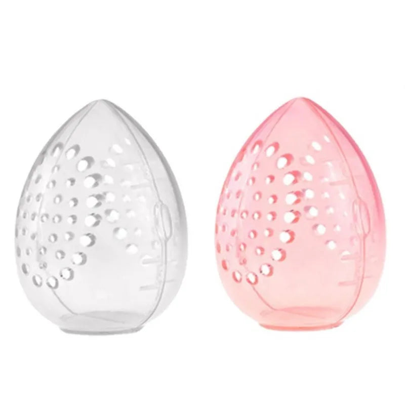 1pc Empty Transparent Puffs Drying Box - Portable Sponge Stand Cosmetic Egg Shaped Rack, Makeup Puff Holder Storage Case
