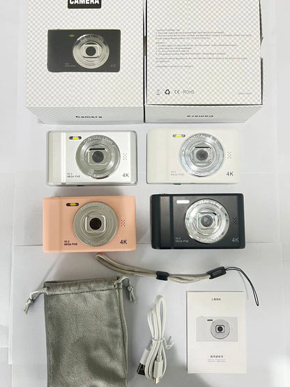4K Digital Camera – 50MP Travel Selfie Camera with HD Zoom, 2.4-inch Screen, Mini Retro Cam for Kids & Beginners