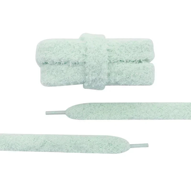 Fuzzy Shoelaces 15mm — Soft Plush Towel Laces for Fall, Winter, Halloween & Christmas Casual Sneakers