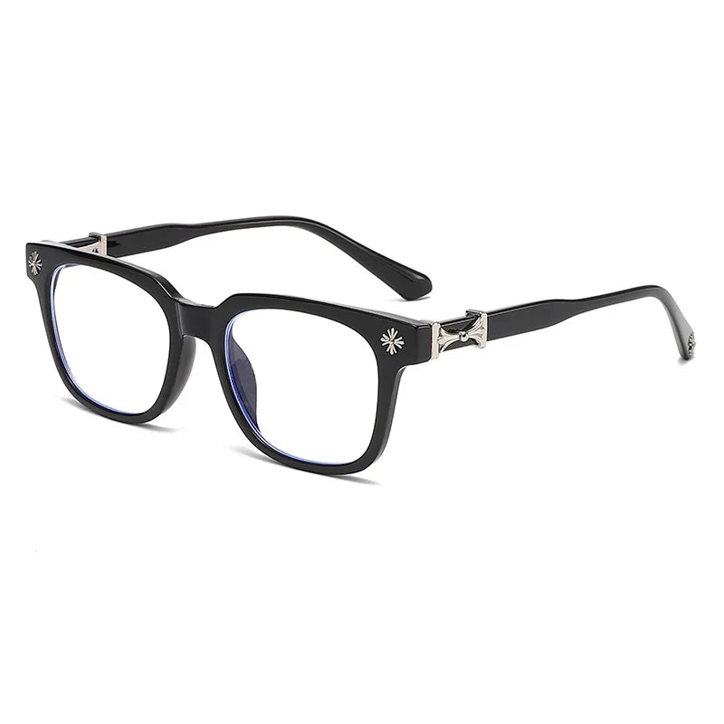 3-Piece Square Blue Light Glasses - Unisex Black & Clear Frame Computer Eyewear