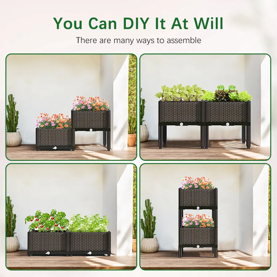 Large Plastic Flower Pot Box – Indoor & Outdoor Planting Container for Vegetables and Garden Decoration