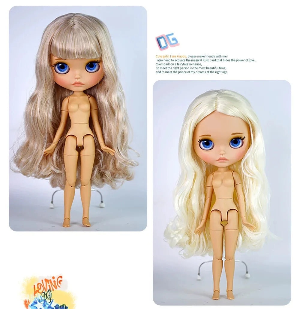 ICY DBS Blythe Doll – 30CM Tan Skin Matte & Glossy Face, Pouting Lips, 19-Joint BJD DIY Costume Doll Gift