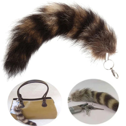 Raccoon Tail Keychain — Creative Coat Tail Key Ring Chain, Unique Gift for Men