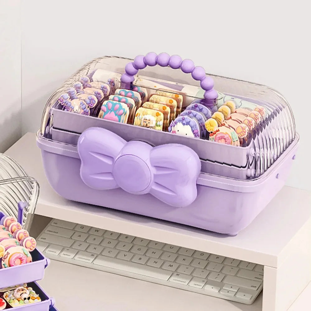 Multi-Layer Hairpin & Jewelry Storage Box — Cute Organizer for Girls’ Hair Accessories and Toys
