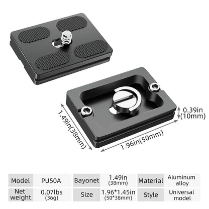 BEXIN Universal Aluminum Alloy Quick Release Plate – 1/4" Screw Tripod Mount Adapter for Arca Swiss & Benro Ball Head Cameras