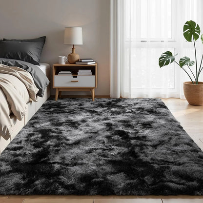 VIKAMA Minimalist Fluffy Area Rug – Non-Slip Living Room Carpet, Soft Kids Room & Bathroom Home Decor Mat